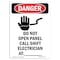 Signmission Safety Sign, OSHA Danger, 14" Height, Aluminum, Do Not Open Panel Call, Portrait OS-DS-A-1014-V-1153 - alternate 1